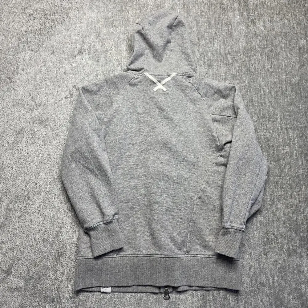 Adidas Hoodie Mens Small‎ Gray Full Zip Trefoil Logo Sweatshirt BQ3090 Classic